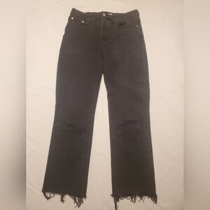 Frank And Eileen Cork Worn Black Raw Hem High Rise Denim Women's Jeans Size 30